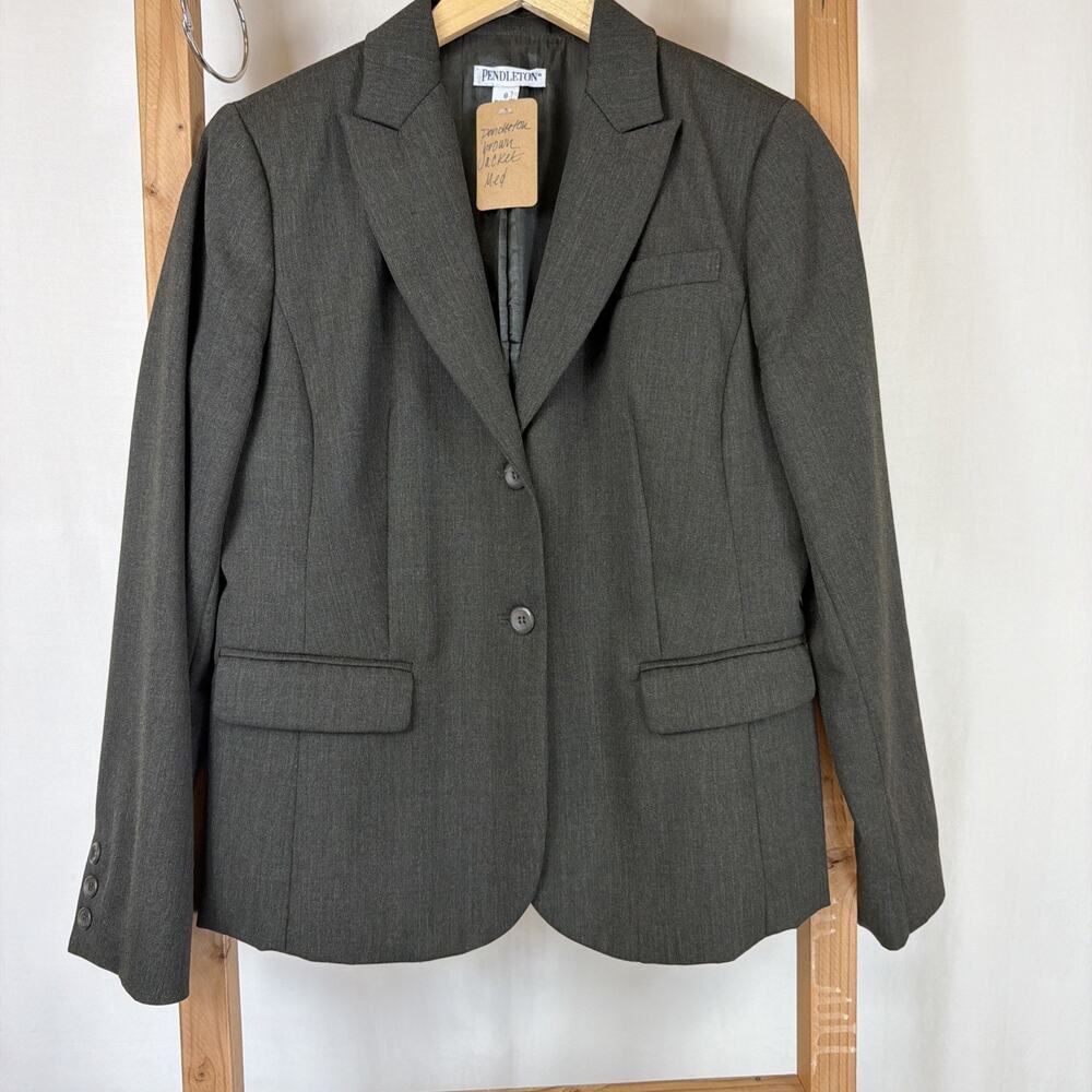 Vintage Pendleton MADE USA Lined Button Up Brown Blazer #1270 Size MED / 8